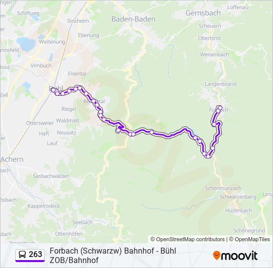 263 bus Line Map