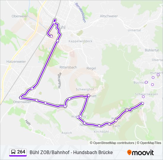 Buslinie 264 Karte