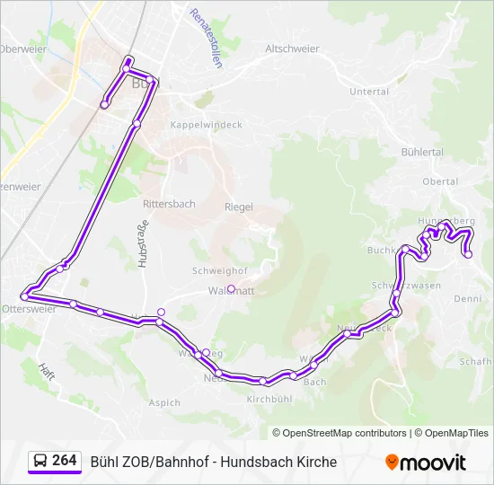 Автобус 264: карта маршрута