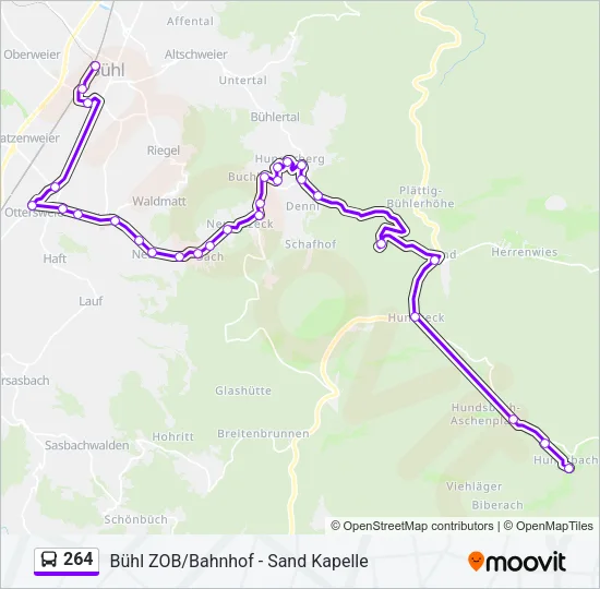 Автобус 264: карта маршрута