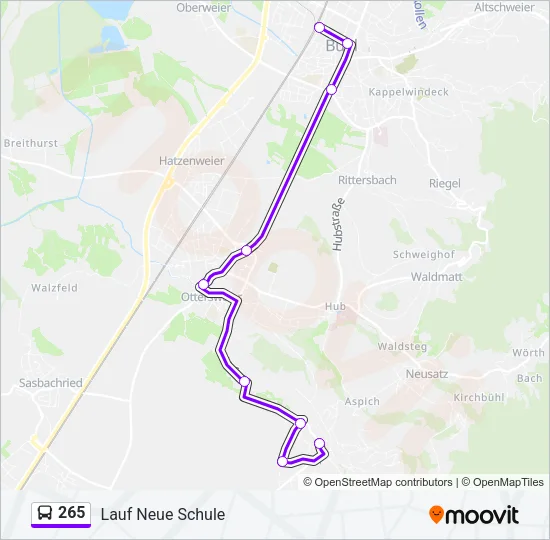 265 Bus Line Map