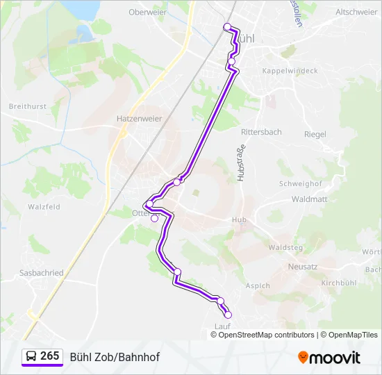 265 Bus Line Map