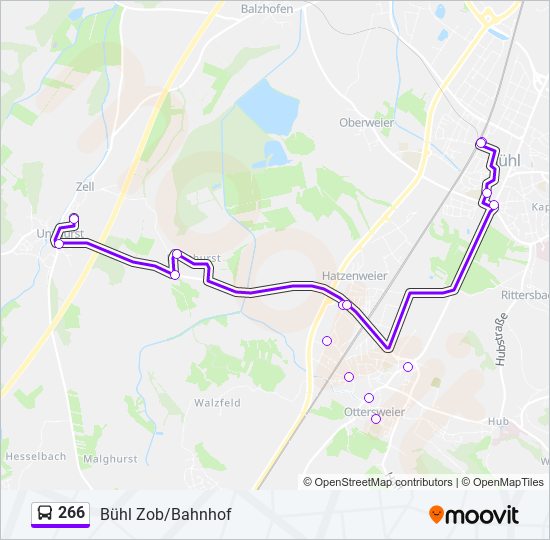 266 bus Line Map