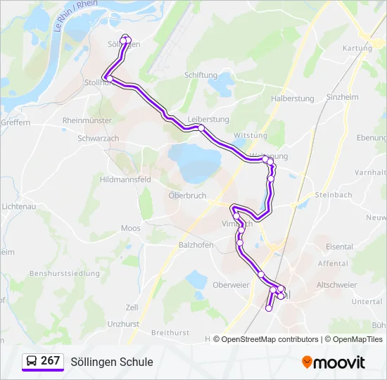 267 Bus Line Map