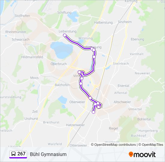 267 bus Line Map