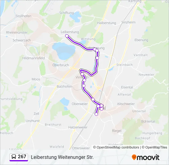 267 Bus Line Map