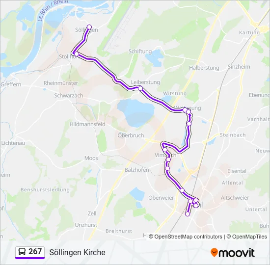 267 Bus Line Map