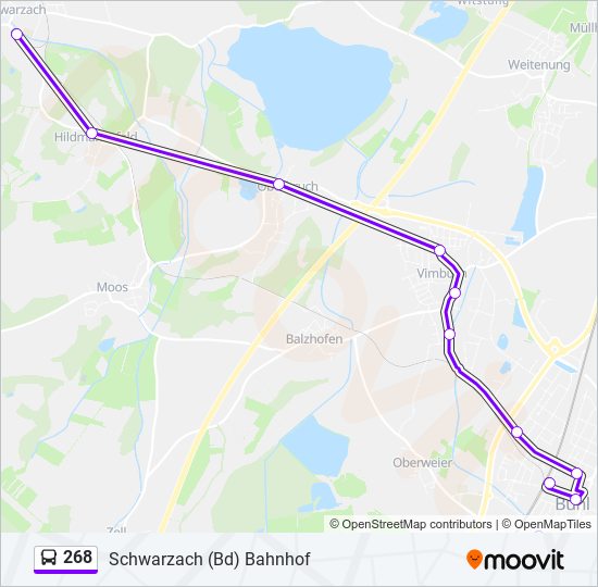 Автобус 268: карта маршрута