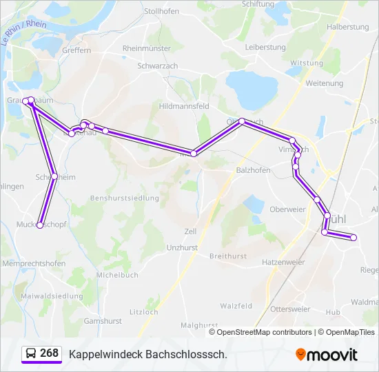 Автобус 268: карта маршрута