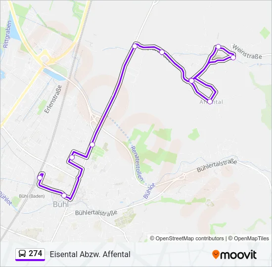 274 Bus Line Map