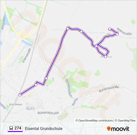 274 Bus Line Map