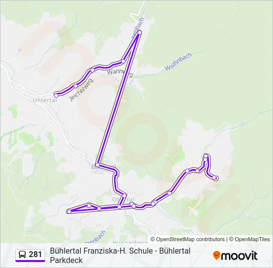 281 Bus Line Map