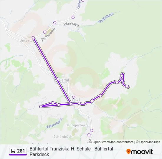 281 Bus Line Map