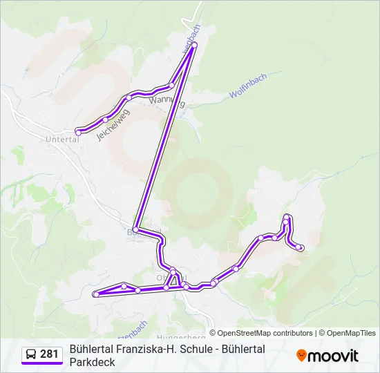 281 Bus Line Map