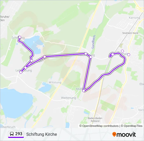 293 Bus Line Map