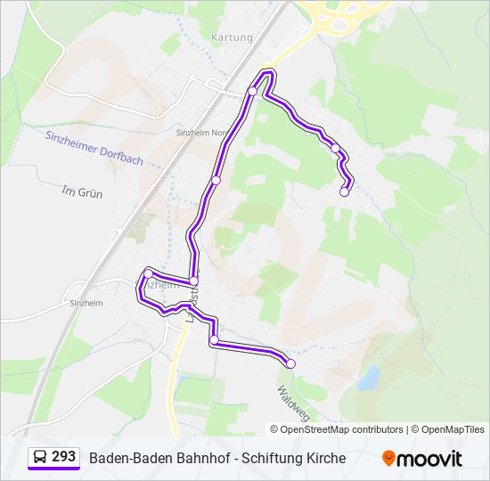 293 bus Line Map