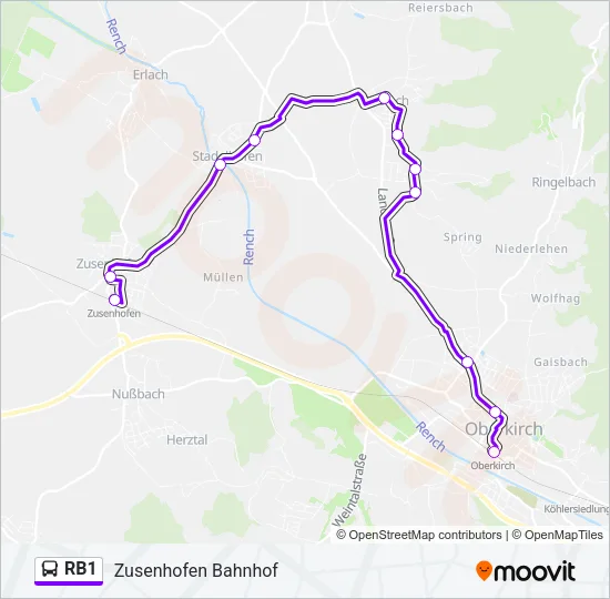 RB1 Bus Line Map