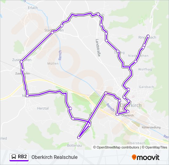 RB2 Bus Line Map