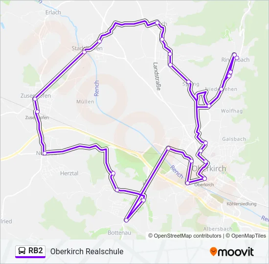 RB2 Bus Line Map