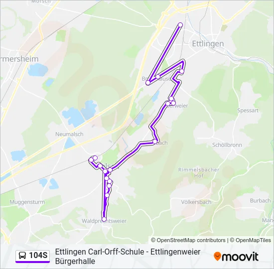 104S Bus Line Map