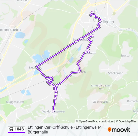104S Bus Line Map