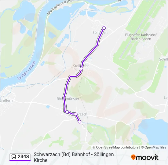 234S Bus Line Map
