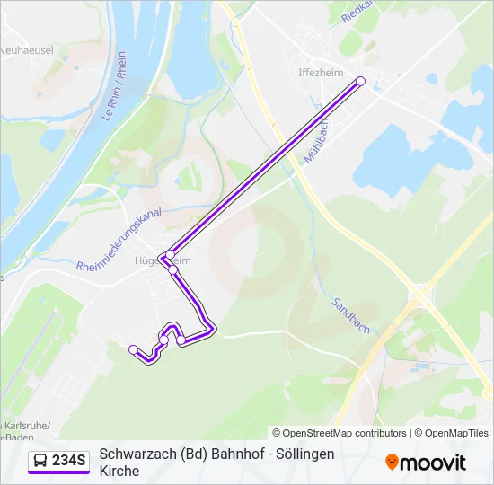 234S Bus Line Map