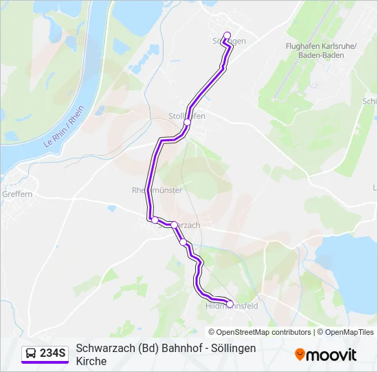 234S Bus Line Map