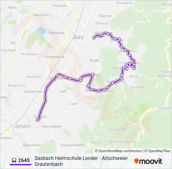 264S Bus Line Map
