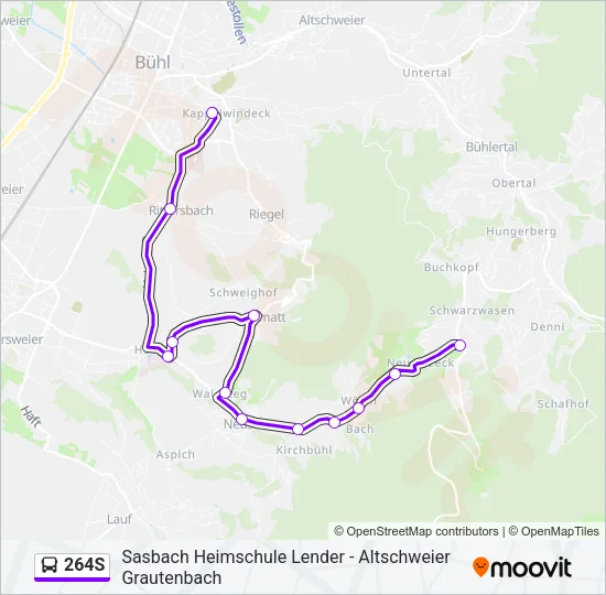 264S Bus Line Map