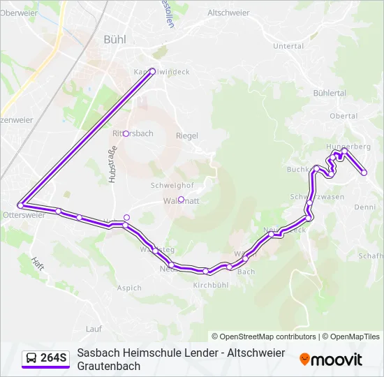 264S Bus Line Map