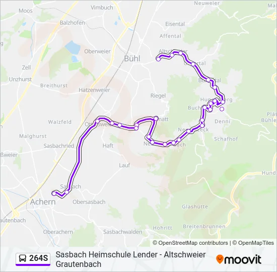 264S Bus Line Map