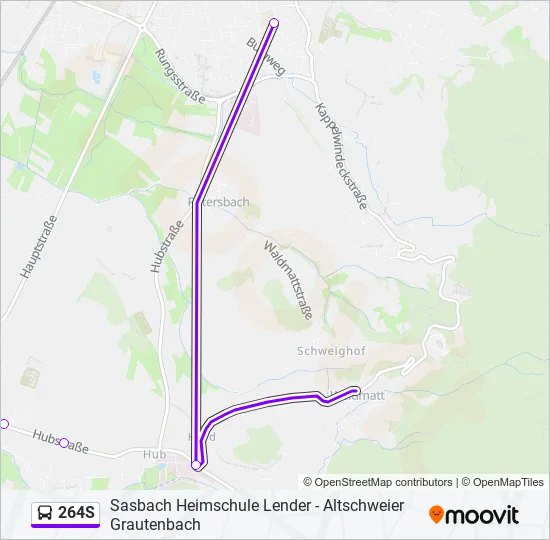 Автобус 264S: карта маршрута