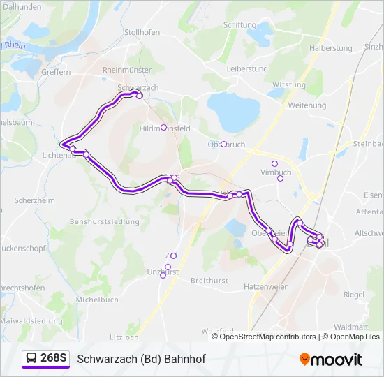 268S Bus Line Map