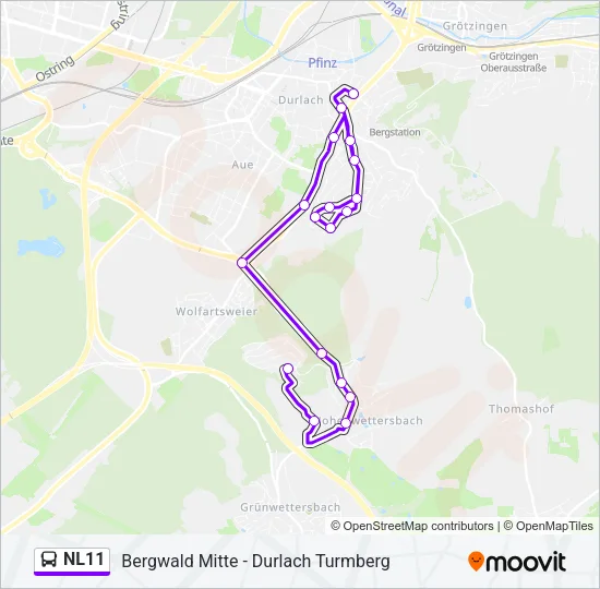 NL11 Bus Line Map