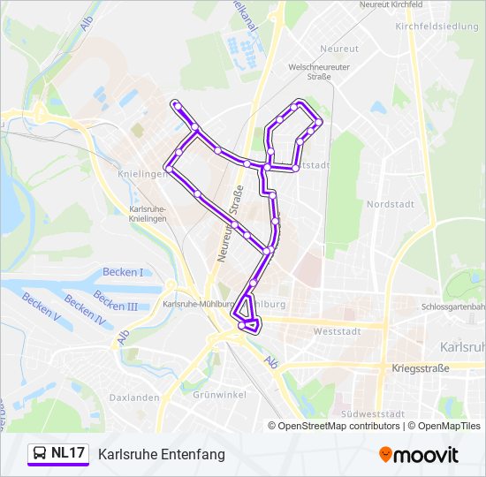 Buslinie NL17 Karte