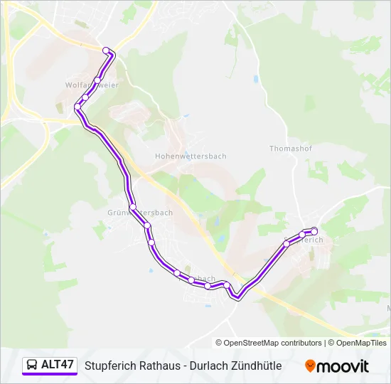 ALT47 Bus Line Map