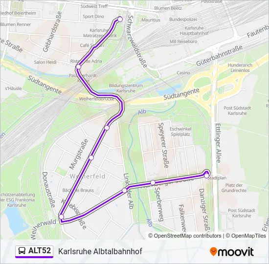 ALT52 Bus Line Map