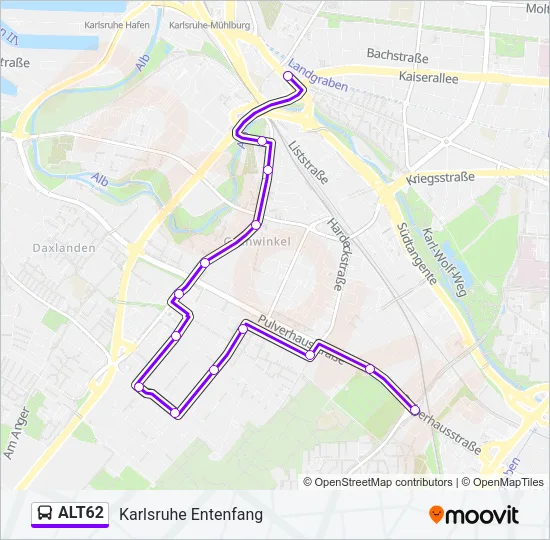 ALT62 Bus Line Map
