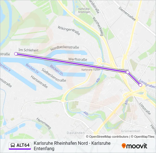 ALT64 Bus Line Map
