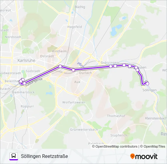 SEV S5/S51 Bus Line Map