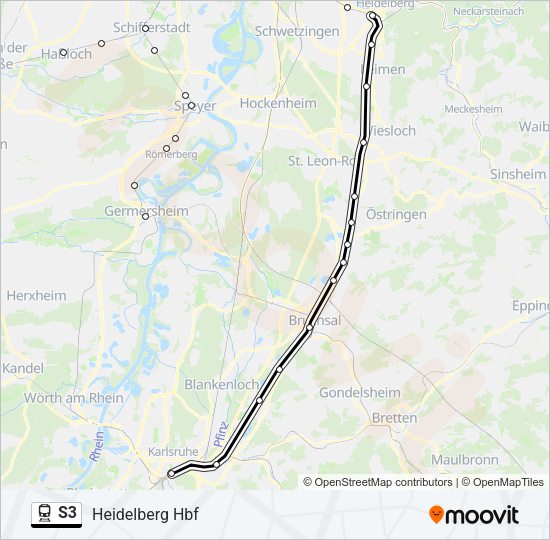 Bahnlinie S3 Karte