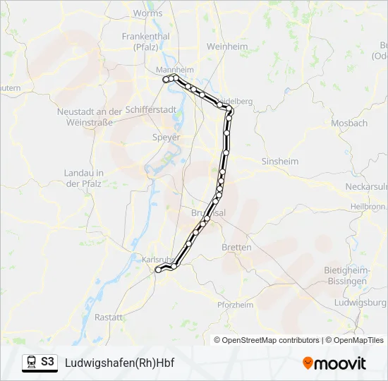 S3 Train Line Map