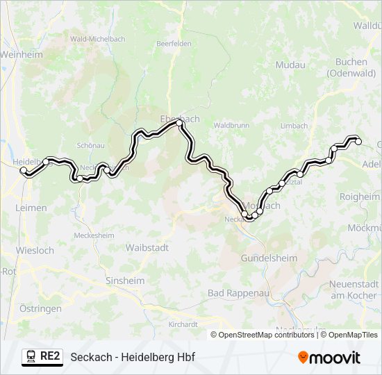 RE2 Train Line Map