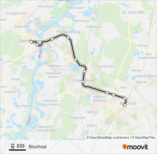 S33 Train Line Map