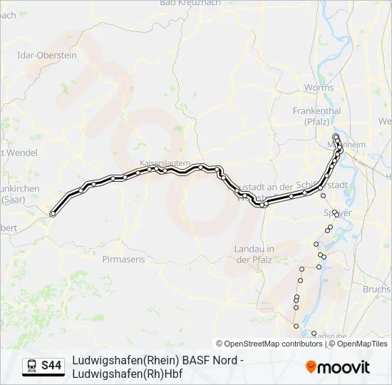 S44 Train Line Map