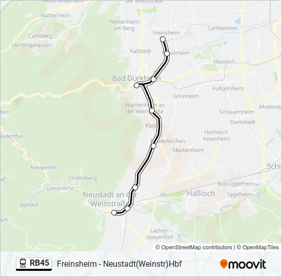 RB45 Train Line Map