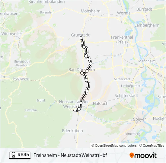 RB45 Train Line Map