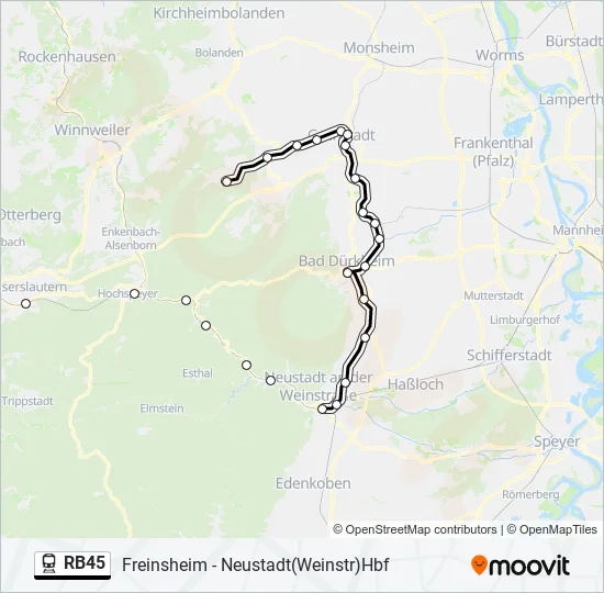 RB45 Train Line Map