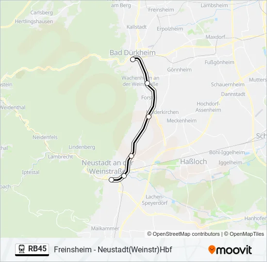 RB45 Train Line Map